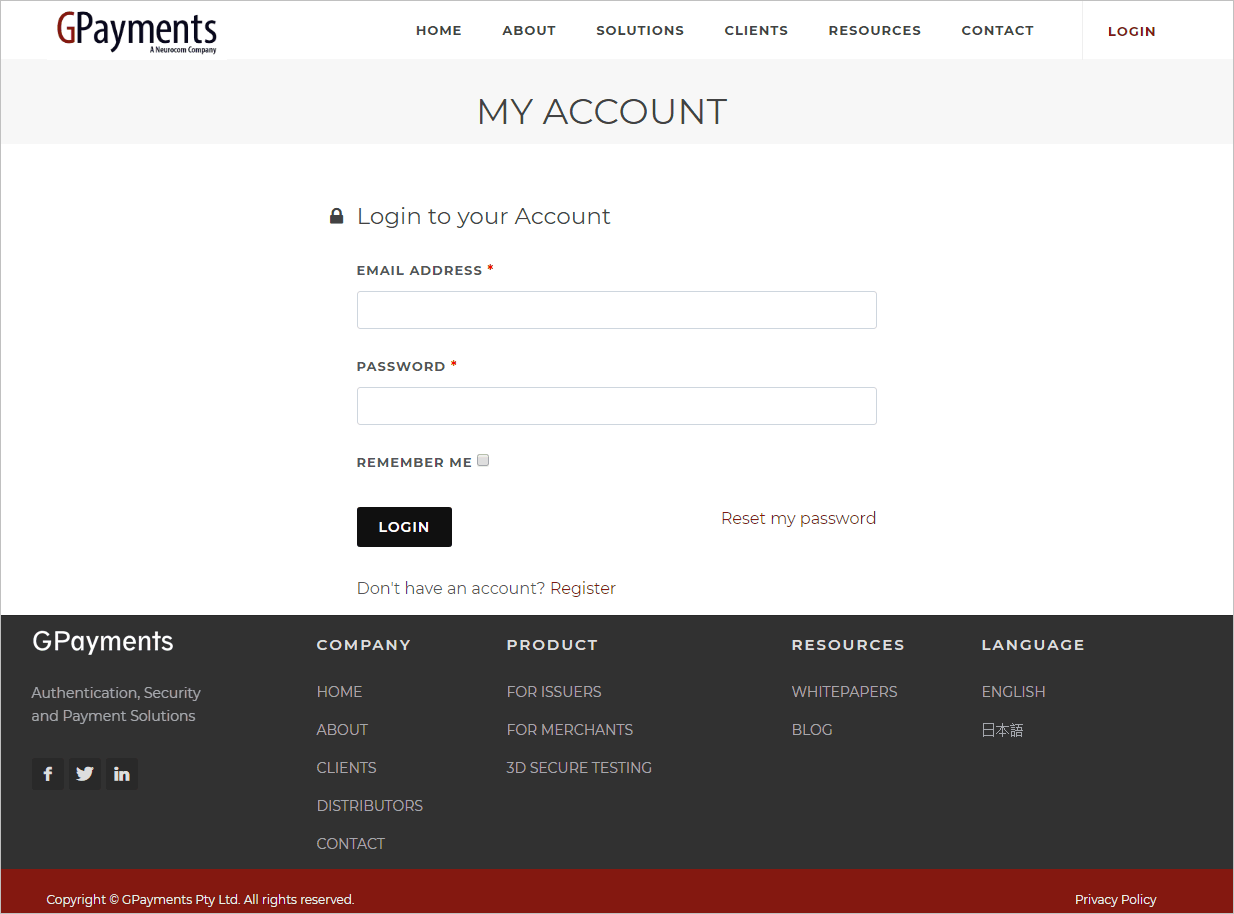 GPayments MyAccount Login