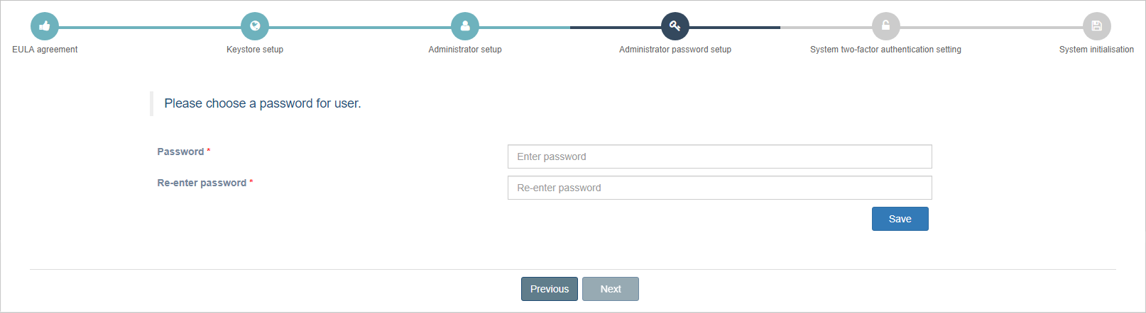 Setup Wizard - Administrator Password Setup