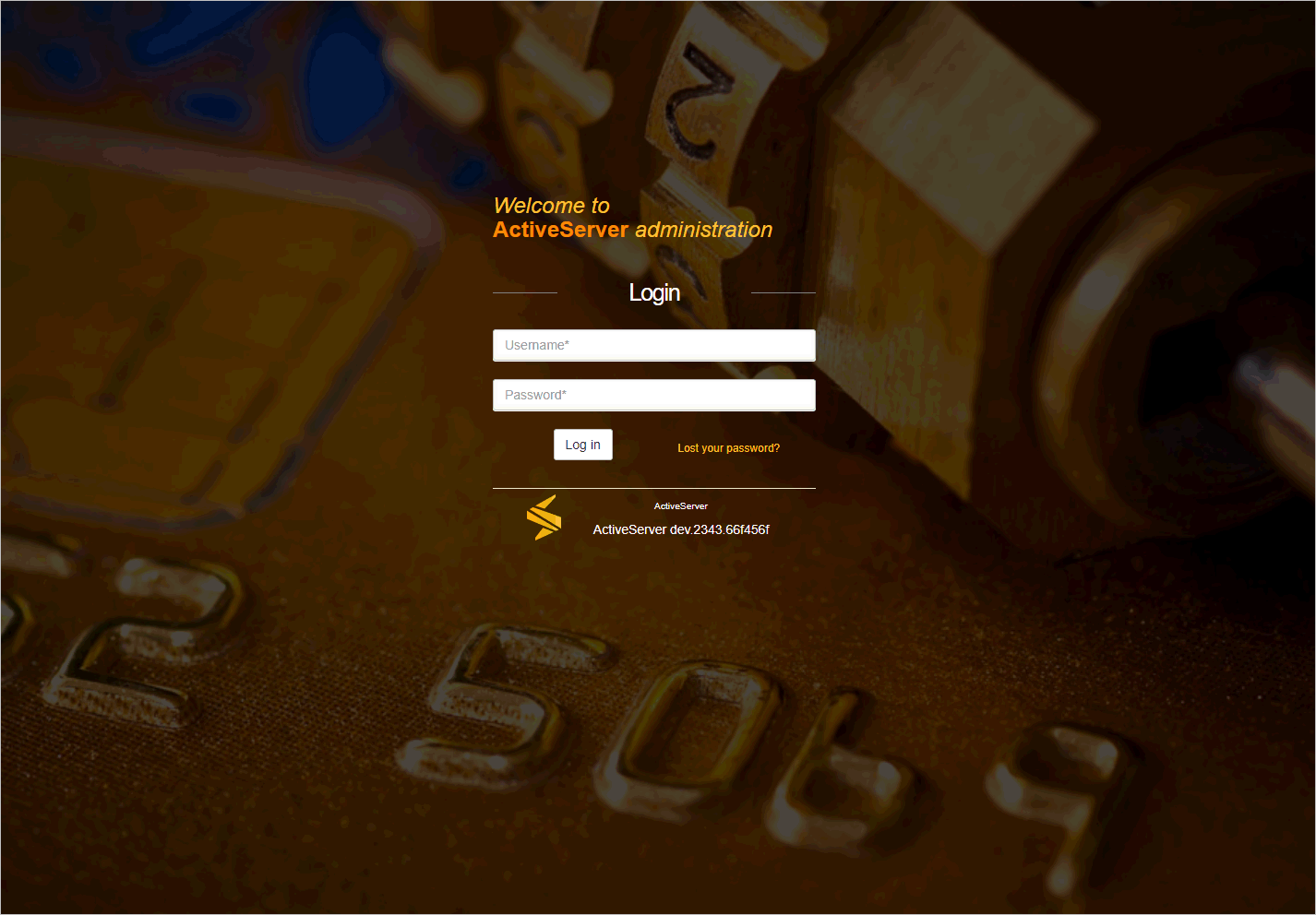 Administrator UI Login Page