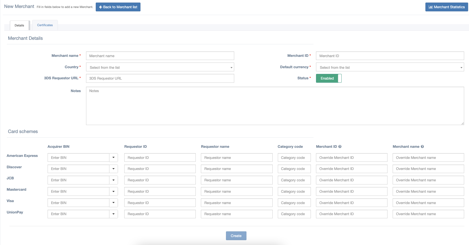 Merchant Search and List